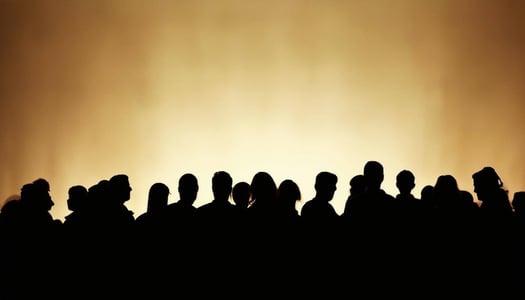 crowd of silhouettes