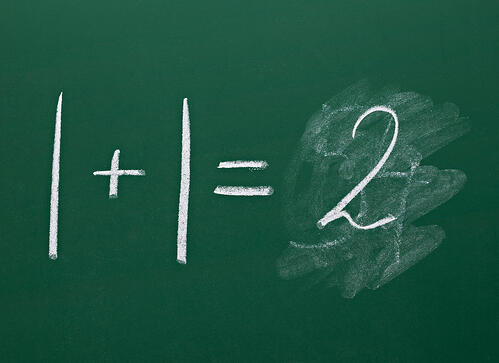 math simple equation on chalk board-1