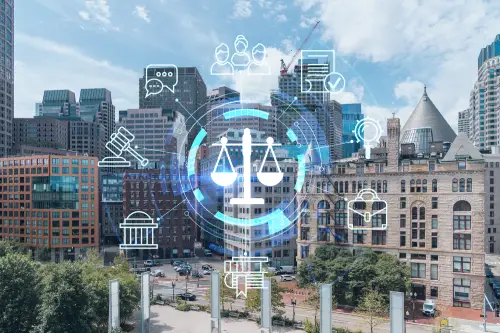 financial-downtown-city-view-panorama-boston-from-harbor-area-day-time-massachusetts-glowing-hologram-legal-icons-concept-law-order-regulations-digital-justice